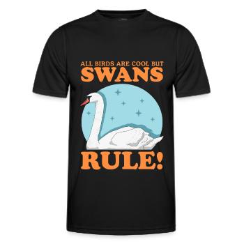 Cygnes cygnes cygnes amant de cygne cadeau - T-shirt sport Homme - noir - Devant - AI Model Male 178 dark (178cm)
