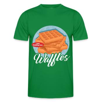Waffle Waffle Lover Waffles Gift - Men's Functional T-Shirt - kelly green - Front - AI Model Male 178 dark (178cm)