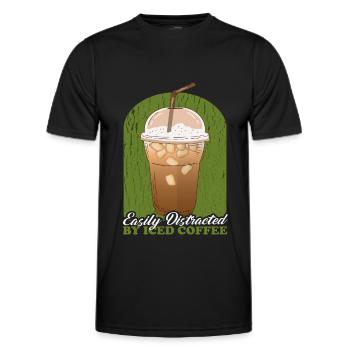 Iced Coffee | Coffee Lover Gift - Men's Functional T-Shirt - black - Front - AI Model Male 178 dark (178cm)