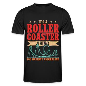 Roller Coaster Roller Coaster Gift - Men's Functional T-Shirt - black - Front - AI Model Male 178 dark (178cm)