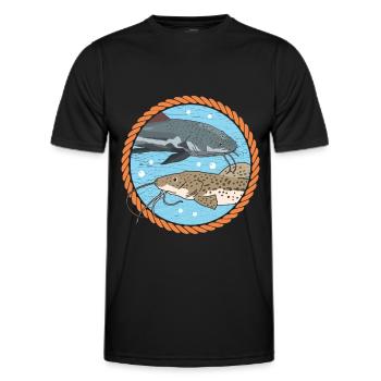 Catfish Fish Catfish Angler Catfish Gift - Men's Functional T-Shirt - black - Front - AI Model Male 178 dark (178cm)