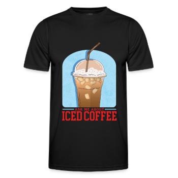 Iced Coffee | Coffee Lover Gift - Men's Functional T-Shirt - black - Front - AI Model Male 178 dark (178cm)