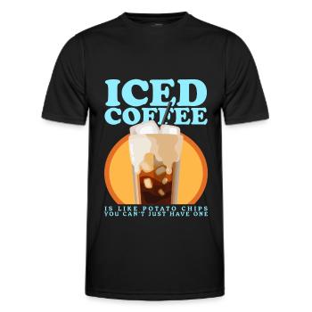 Iced Coffee Coffee Lover Iced Coffee Gift - Men's Functional T-Shirt - black - Front - AI Model Male 178 dark (178cm)