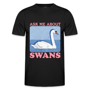 Swans Swans Swan Lover Gift - Men's Functional T-Shirt - black - Front - AI Model Male 178 dark (178cm)