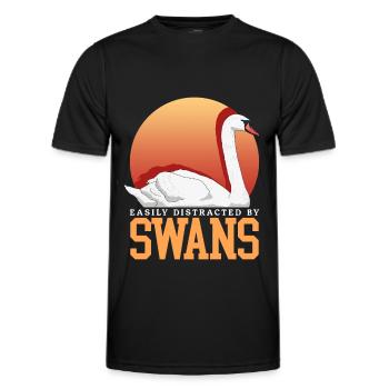 Swans Swan Lover Swan Gift - Men's Functional T-Shirt - black - Front - AI Model Male 178 dark (178cm)
