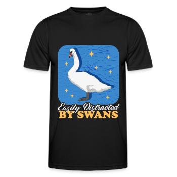 Swan Swan Lover Swans Gift - Men's Functional T-Shirt - black - Front - AI Model Male 178 dark (178cm)