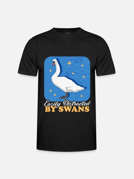Swan Swan Lover Swans Gift - Men's Functional T-Shirt - black