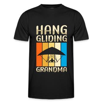 Hang Gliding Granny Hang Glider Gift - Men's Functional T-Shirt - black - Front - AI Model Male 178 dark (178cm)