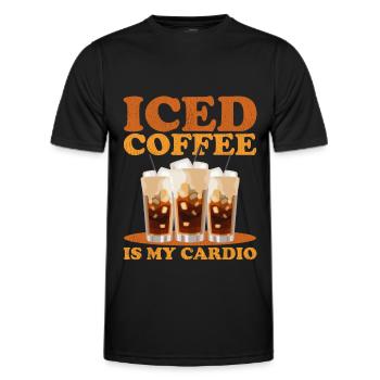 Iced Coffee | Coffee Lover Gift - Men's Functional T-Shirt - black - Front - AI Model Male 178 dark (178cm)