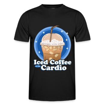 Iced Coffee Iced Coffee Coffee Lover Gift - Men's Functional T-Shirt - black - Front - AI Model Male 178 dark (178cm)