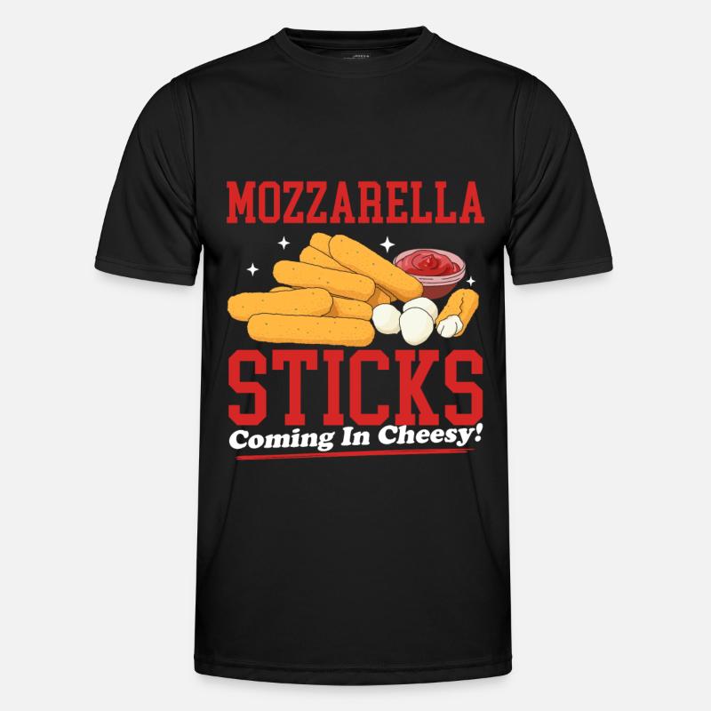 Mozzarella Sticks | Cheese Lover Gift - Men's Functional T-Shirt - black