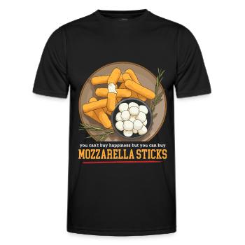 Mozzarella Sticks Cheese Mozzarella Sticks Gift - Men's Functional T-Shirt - black - Front - AI Model Male 178 dark (178cm)