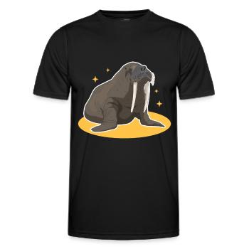 Walross Walroß | Walrus Walrosse Geschenk - Männer Funktions-T-Shirt - Schwarz - Vorne - AI Model Male 178 dark (178cm)