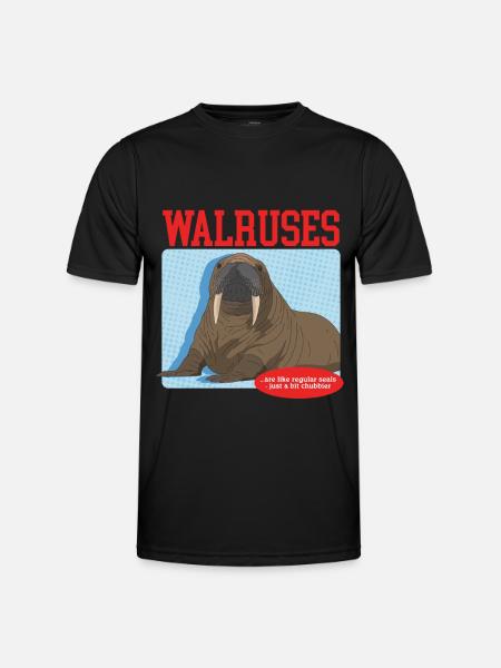 Walross Robbe | Walroß Walrosse Walrus Geschenk - Männer Funktions-T-Shirt - Schwarz