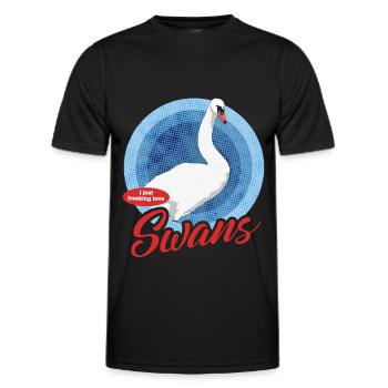 Swan Swan Lover Swans Gift - Men's Functional T-Shirt - black - Front - AI Model Male 178 dark (178cm)