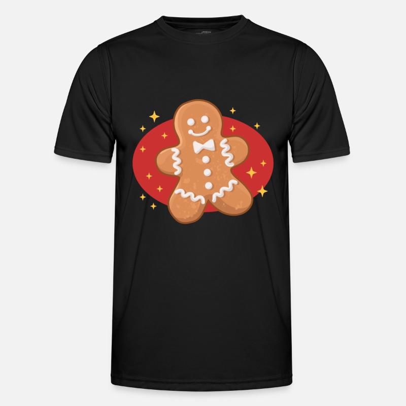 Lebkuchenmann Lebkuchen Lebkuchenmänner Geschenk - Männer Funktions-T-Shirt - Schwarz