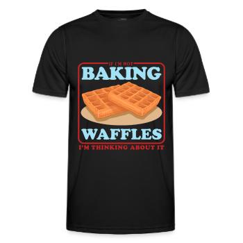 Waffles Waffle Waffle Lover Gift - Men's Functional T-Shirt - black - Front - AI Model Male 178 dark (178cm)