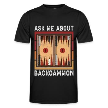 Backgammon Player Backgammon Board Game Gift - Men's Functional T-Shirt - black - Front - AI Model Male 178 dark (178cm)