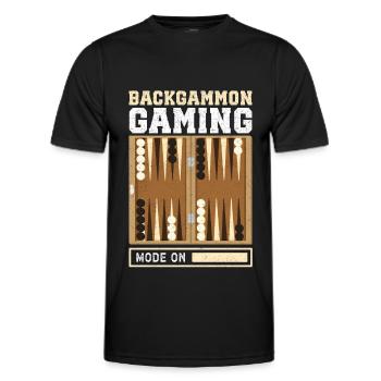 Backgammon Board Game Backgammon Player Gift - Men's Functional T-Shirt - black - Front - AI Model Male 178 dark (178cm)
