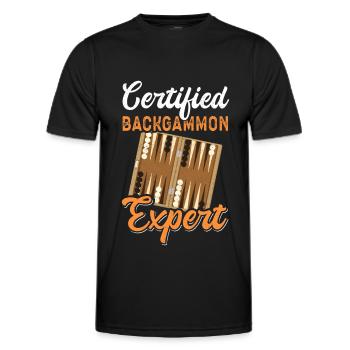 Backgammon Spielen Backgammon Brettspiel Geschenk - Männer Funktions-T-Shirt - Schwarz - Vorne - AI Model Male 178 dark (178cm)