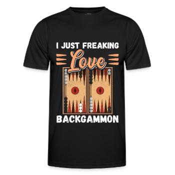 Backgammon Board Game Backgammon Play Gift - Men's Functional T-Shirt - black - Front - AI Model Male 178 dark (178cm)