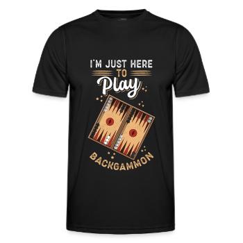 Backgammon Game Backgammon Board Game Gift - Men's Functional T-Shirt - black - Front - AI Model Male 178 dark (178cm)