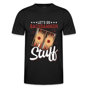 Backgammon Board Game | Backgammon Game Gift - Men's Functional T-Shirt - black - Front - AI Model Male 178 dark (178cm)
