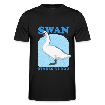Swans Swans Swan Lover Gift - Men's Functional T-Shirt - black - Front - AI Model Male 178 dark (178cm)