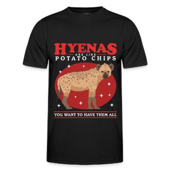 Hyena Hyena Spotted Hyena Gift - Men's Functional T-Shirt - black - Front - AI Model Male 178 dark (178cm)