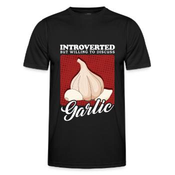 Garlic Garlic Clove Gift - Men's Functional T-Shirt - black - Front - AI Model Male 178 dark (178cm)