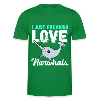 Narwal Wal Narwale Wale Narwhal Geschenk - Männer Funktions-T-Shirt - Kelly Green - Vorne - AI Model Male 178 dark (178cm)