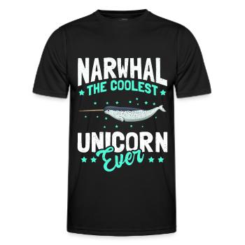 Narwhal Whale Narwhal Narwhal Whales Gift - Men's Functional T-Shirt - black - Front - AI Model Male 178 dark (178cm)