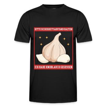 Garlic Garlic Clove Gift - Men's Functional T-Shirt - black - Front - AI Model Male 178 dark (178cm)