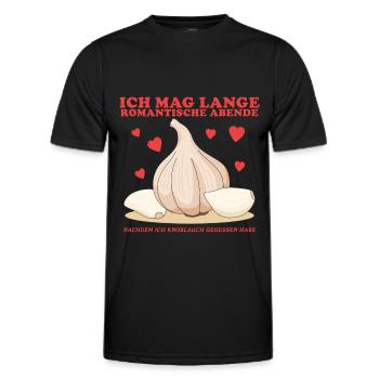 Garlic Garlic Cloves Gift - Men's Functional T-Shirt - black - Front - AI Model Male 178 dark (178cm)