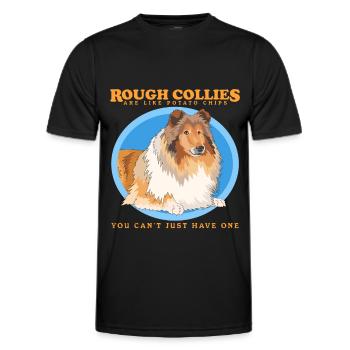 Collie Dogs Longhair Collie Collies Gift - Men's Functional T-Shirt - black - Front - AI Model Male 178 dark (178cm)