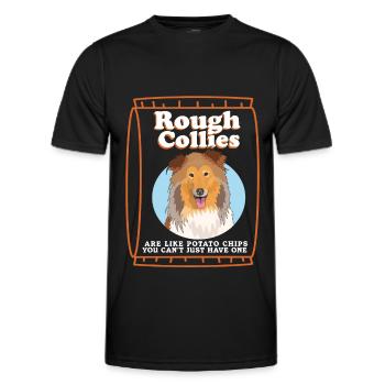 Collie Dog Longhair Collie Collies Gift - Men's Functional T-Shirt - black - Front - AI Model Male 178 dark (178cm)