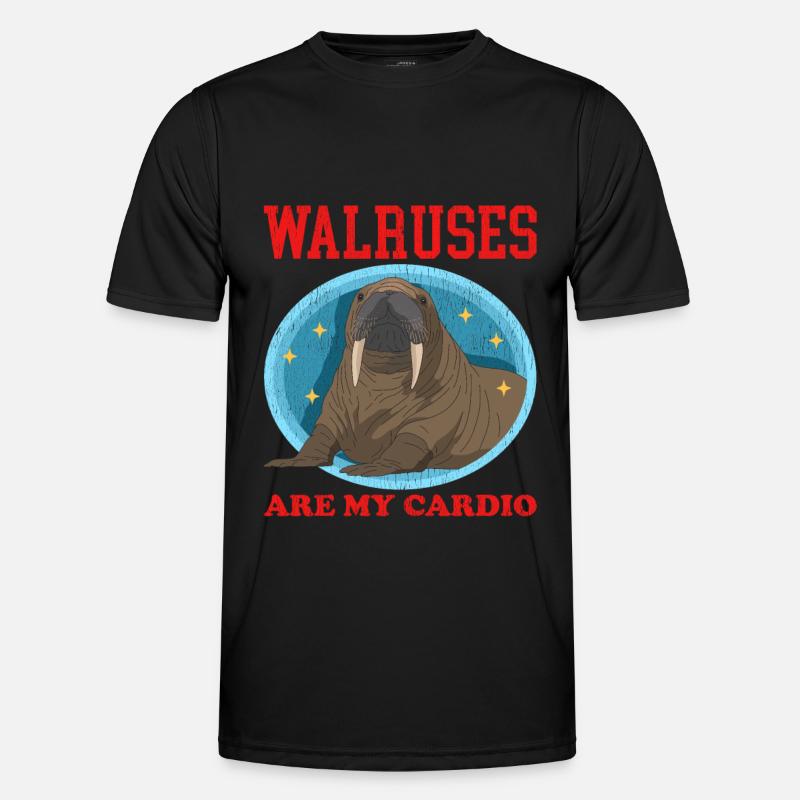 Walross Walroß Walrus Walrosse Geschenk - Männer Funktions-T-Shirt - Schwarz