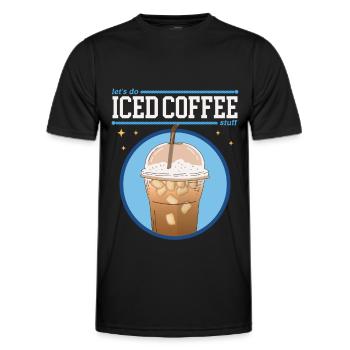Iced Coffee Iced Coffee Coffee Lover Gift - Men's Functional T-Shirt - black - Front - AI Model Male 178 dark (178cm)