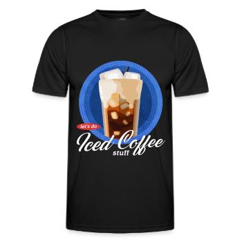 Iced Coffee Iced Coffee Coffee Lover Gift - Men's Functional T-Shirt - black - Front - AI Model Male 178 dark (178cm)