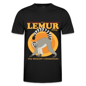 Lemur Ring-tailed Lemur Lemur Gift - Men's Functional T-Shirt - black - Front - AI Model Male 178 dark (178cm)