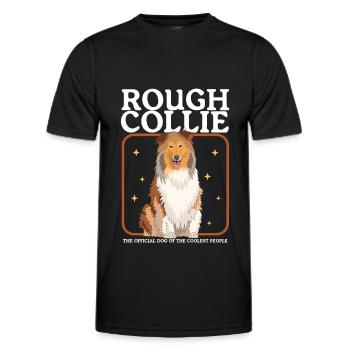 Collie Longhair Collie Dog Collies Gift - Men's Functional T-Shirt - black - Front - AI Model Male 178 dark (178cm)