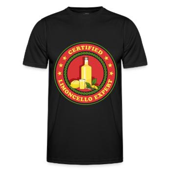 Limoncello Expert Liqueur from Lemons Gift - Men's Functional T-Shirt - black - Front - AI Model Male 178 dark (178cm)