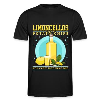 Limoncello Limoncellos | Lemon Liqueur Gift - Men's Functional T-Shirt - black - Front - AI Model Male 178 dark (178cm)