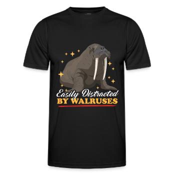 Walross Walrus Walrosse Walroß Geschenk - Männer Funktions-T-Shirt - Schwarz - Vorne - AI Model Male 178 dark (178cm)