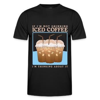 Iced Coffee Iced Coffee Coffee Lover Gift - Men's Functional T-Shirt - black - Front - AI Model Male 178 dark (178cm)