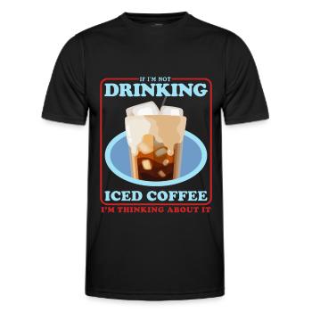 Iced Coffee Coffee Lover Iced Coffee Gift - Men's Functional T-Shirt - black - Front - AI Model Male 178 dark (178cm)