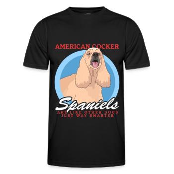 American Cocker Spaniel Gift - Men's Functional T-Shirt - black - Front - AI Model Male 178 dark (178cm)