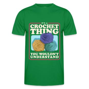 Crochet Yarn Crochet Gift - Men's Functional T-Shirt - kelly green - Front - AI Model Male 178 dark (178cm)