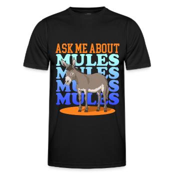 Maultier Maulesel Muli Mulis Maultiere Geschenk - Männer Funktions-T-Shirt - Schwarz - Vorne - AI Model Male 178 dark (178cm)
