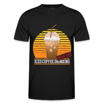 Iced Coffee Iced Coffee Coffee Lover Gift - Men's Functional T-Shirt - black - Front - AI Model Male 178 dark (178cm)